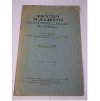 SCIOGLIMENTO DEL MATRIMONIO DI ITALIANI IN UNGHERIA BUDAPEST 1926 L-30
