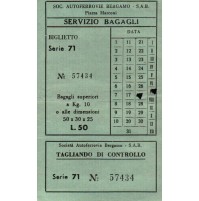 SOC. AUTOFERROVIE BERGAMO - S.A.B. SERVIZIO BAGAGLI 1971ca  (C11-140)