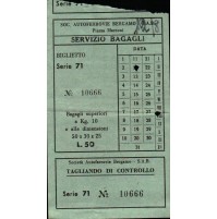 SOC. AUTOFERROVIE BERGAMO - S.A.B. SERVIZIO BAGAGLI 1971ca  (C11-143)
