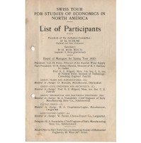SWISS TOUR FOR STUDIES OF ECONOMICS NORTH AMERICA BERNE SWITZERLAND 1920 10-41