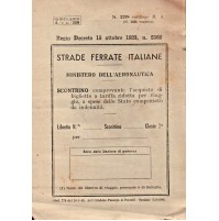 TAGLIANDO DEL 1942 - STRADE FERRATE ITALIANE MINISTERO DELL'AERONAUTICA - WWII