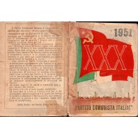 TESSERA 1951 - PARTITO COMUNISTA ITALIANO - P.C.I. BOLOGNA 
