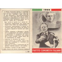 TESSERA 1965 - PARTITO COMUNISTA ITALIANO - P.C.I. BOLOGNA 