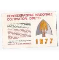 TESSERA 1977 CONFEDERAZIONE NAZIONALE COLTIVATORI DIRETTI TESTICO 21-201