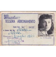 TESSERA ABBONAMENTO SATI AUTOLINEE 1950 ALBENGA  19-102
