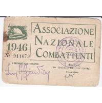 TESSERA ASSOCIAZIONE NAZIONALE COMBATTENTI REDUCI 1946 SEZIONE DI TARANTO 1-323