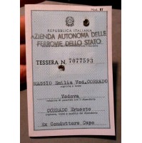 TESSERA AZIENDA FERROVIE DELLO STATO - VEDOVA EX CONDUTTORE CAPO 1979 - GENOVA