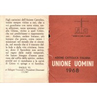 TESSERA AZIONE CATTOLICA ITALIANA UNIONE UOMINI 1968 ALASSIO 3-248