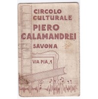 TESSERA CIRCOLO CULTURALE PIERO CALAMANDREI SAVONA 1964 1-327