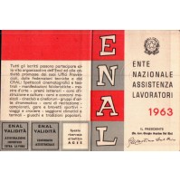 TESSERA ENAL - ENTE NAZIONALE ASSISTENZA LAVORATORI 1963 - SAVONA PORTO  C11-668