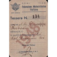 TESSERA FEDERAZIONE MOTOCICLISTICA ITALIANA - ROMAGNANO SESIA - 1948  C5-563