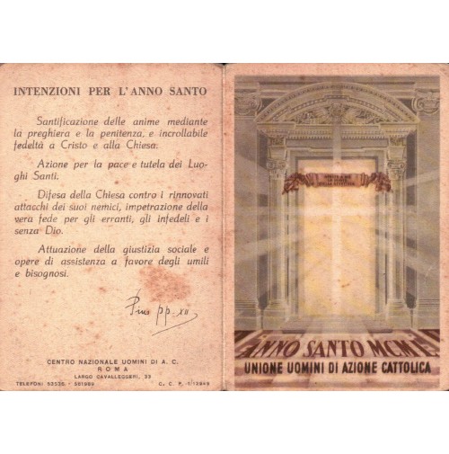 TESSERA GIOVENTU' ITALIANA DI AZIONE CATTOLICA 1950 DIOCESI DI MILETO C9-1447