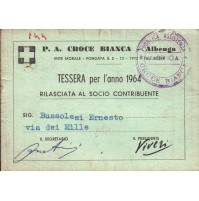 TESSERA P.A. CROCE BIANCA ALBENGA - 1964