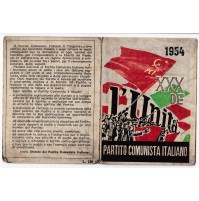 TESSERA PCI COMUNISTA 1954 COMPLETA DI BOLLINI FEDERAZIONE DI SAVONA 1-237
