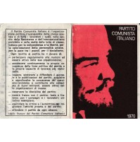 TESSERA PCI PARTITO COMUNISTA COMPLETO DI BOLLINI SEZIONE DI SAVONA 1970 1-240