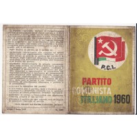 TESSERA PCI PARTITO COMUNISTA ITALIANO 1960 SAVONA INTERAMENTE BOLLATA 1-260