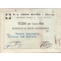 TESSERA PUBBLICA ASSISTENZA CROCE BIANCA ALBENGA - 1964 -  C8-528