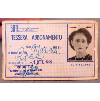 TESSERA SATI AUTOLINEE - ABBONAMENTO RILASCIATO IL 1 OTT 1962 - ALBENGA -