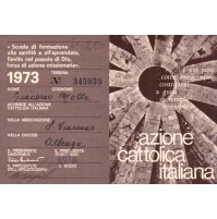 TESSERA UNIONE AZIONE CATTOLICA ITALIANA 1973 ALASSIO ASS.NE S.AMBROGIO 16-28