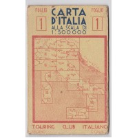 TOURING CLUB ITALIANO CARTA D'ITALIA FOGLIO 1 AOSTA COMO  21-165