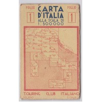 TOURING CLUB ITALIANO CARTA D'ITALIA FOGLIO 1 AOSTA COMO
