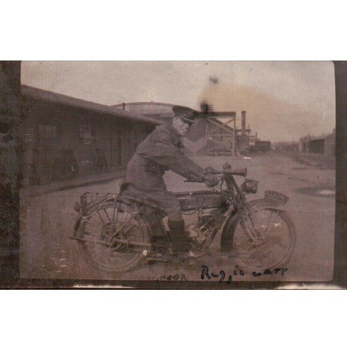 VERA FOTO MILITARE INGLESE SU MOTOCICLETTA MILITARY MOTORCYCLES 1915 5-135