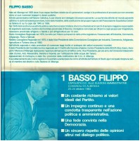 VOLANTINO 1983 ELEZIONI AMMINISTRATIVE ALBENGA LIBERTAS D.C. - FILIPPO BASSO