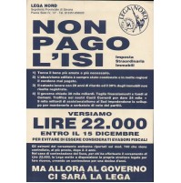 VOLANTINO LEGA NORD LIGURIA SEZ. DI SAVONA - ISI - 1993 -