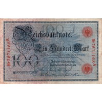 Vecchia banconota Tedesca 100 MARK BERLIN 1908 GERMANIA GERMAN - REICHSBANKNOTE