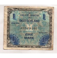 WWII Alliierte Militarbehorde Deutschland Military Banknote Eine Mark Serie 1944