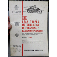 XIX GRAN TROFO MOTOCICLISTICO INTERNAZIONALE SANREMO-OSPEDALETTI 1969 - LIBRETTO