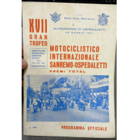 XVII GRAN TROFEO MOTOCICLISTICO INTERNAZIONALE SANREMO-OSPEDALETTI 1967 LIBRETTO