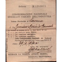 CONFEDERAZIONE NAZIONALE SINDACATI FASCISTI DELL'INDUSTRIA SAVONA / 1934 /   C8-995