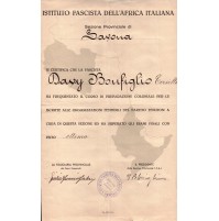 DIPLOMA ISTITUTO FASCISTA DELL'AFRICA ITALIANA - SEZIONE DI SAVONA - SUPERAMENTO ESAMI CORSO DI PREPARAZIONE - MOV